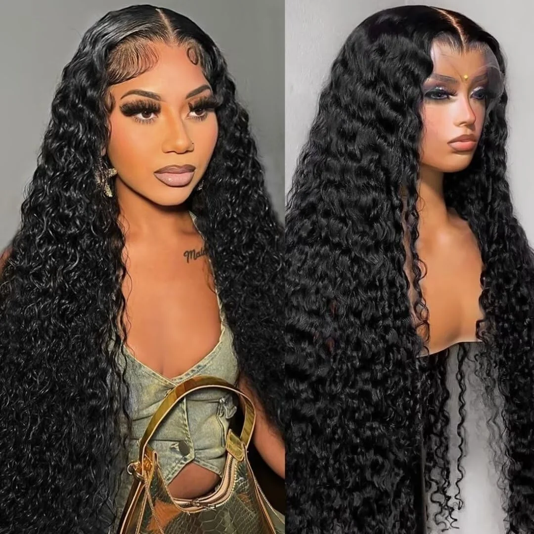 

Natural Color Lace Front Wigs Human Hair 13x4 Deep Wave 13x6 Transparent 220Density 5x5 Pre Plcked Lace Frontal Wig For Women 1B