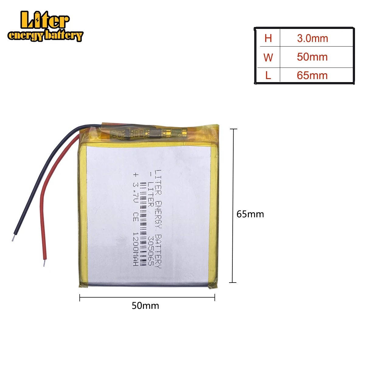 polymer li battery 305065 3.7V 1200MAH MP4 MP5 GPS Mobile DVD Eye massager polymer battery