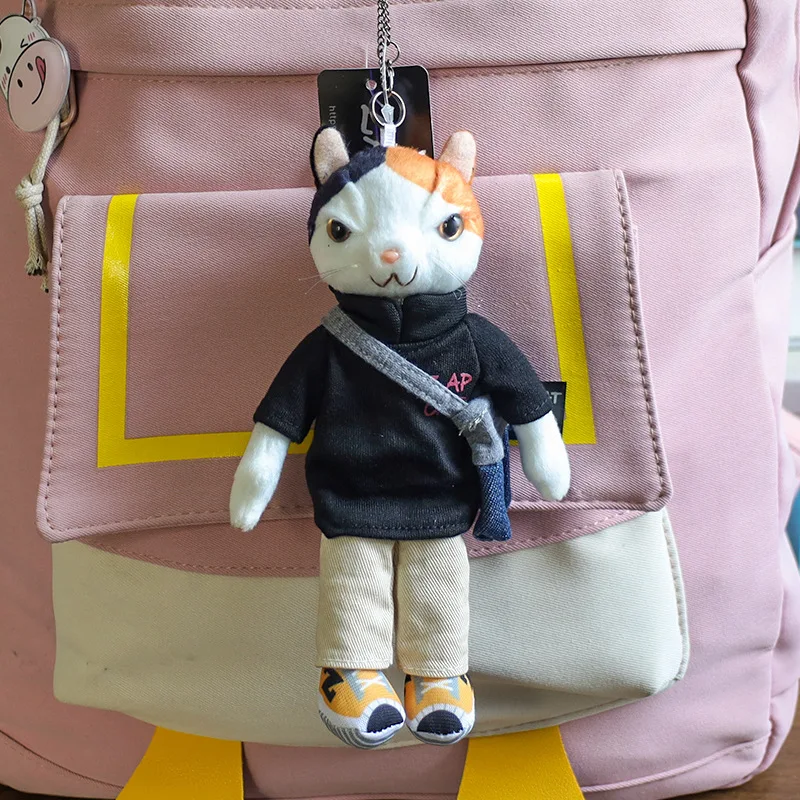 2026 New Cartoon Cool Cat Pulling Cat Plush Pendant Doll Cute Kitten Bag Pendant Doll Female Bag Pendant Children's Gift