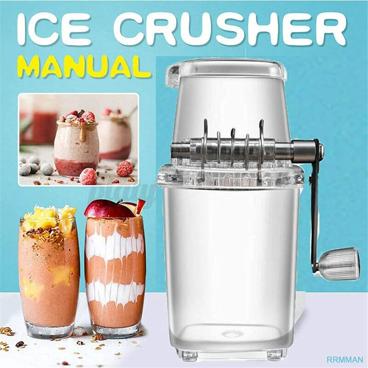 Tritaghiaccio manuale rotativo tritaghiaccio cocktail Slush Machine Ice-Cube smoothed Ice Crusher Machine Home B