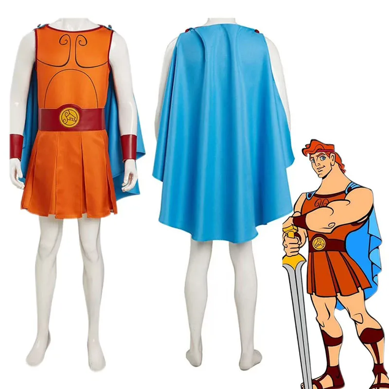 

Anime Movie Hercules Cosplay Costumes For Adult Kids Cloak Cape Hercules Belt Uniform Dress Halloween For Men Women Cos Suit