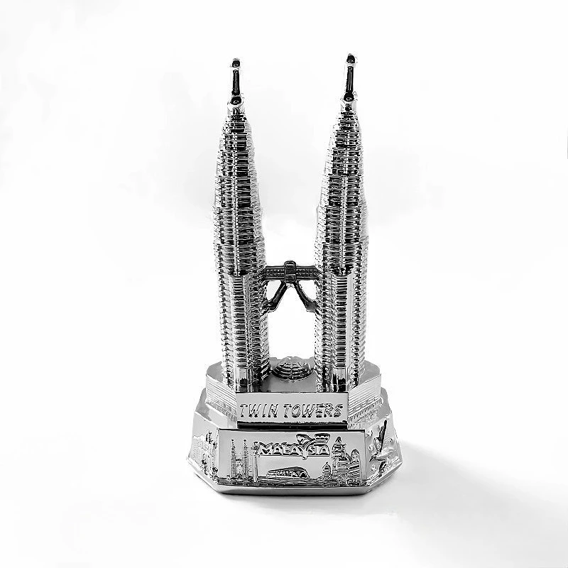 Малайзийские сувениры Куала-Лумпур Фигурки Petronas Twin Towers Строительные миниатюры Металлические модели Открывалка для бутылок Подарки на день рождения