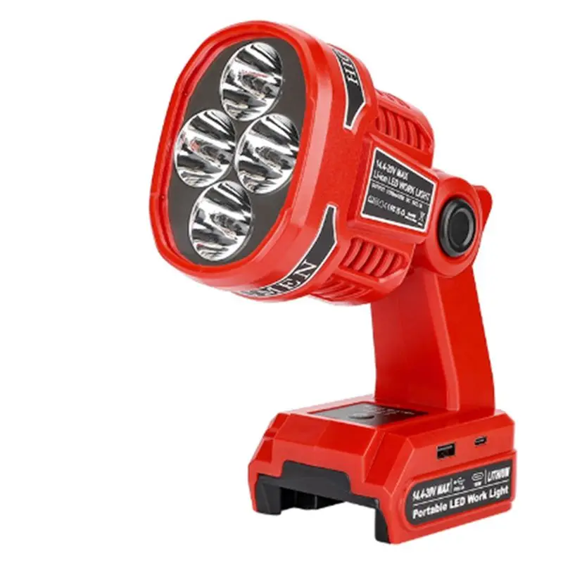 BAAJ-For LED Work Light 14.4-20V Li- Battery 12W Jobsite Light Wireless Job Site Lamp For Night Fishing