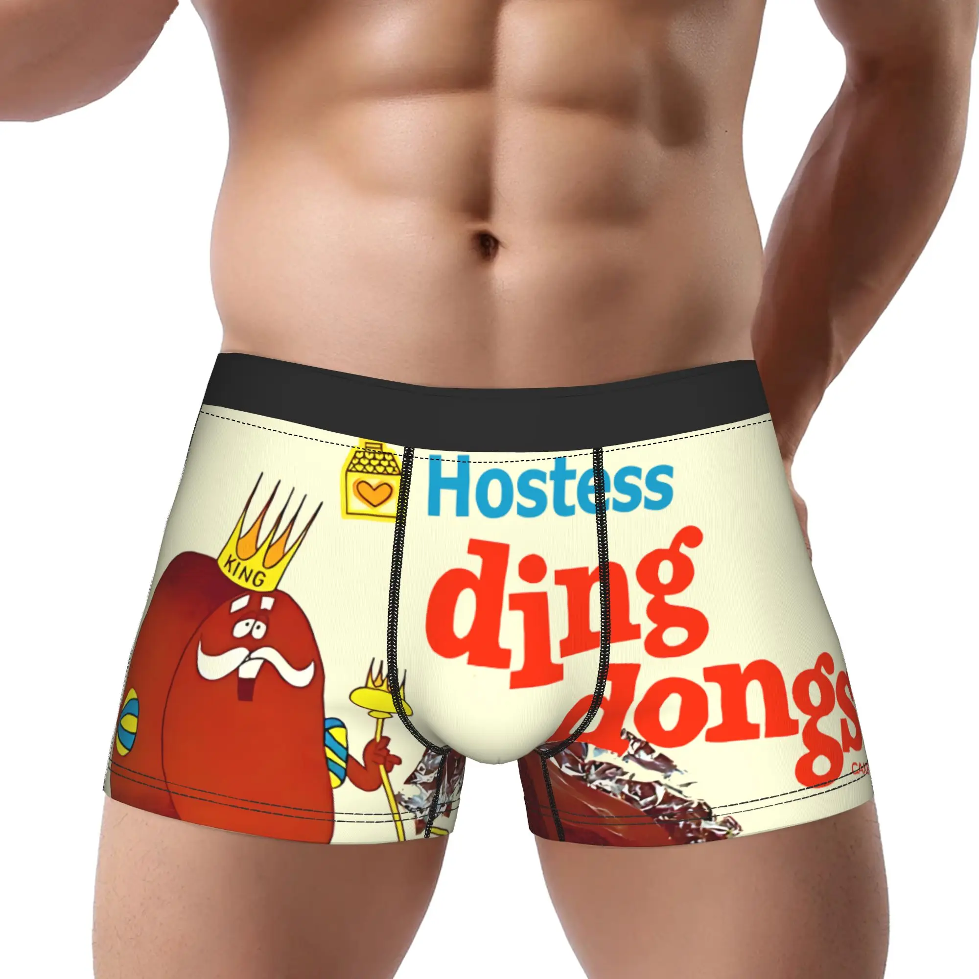 

1piece Happy D-Ding Dongs Underpants Homme Panties Male Underwear Print Shorts
