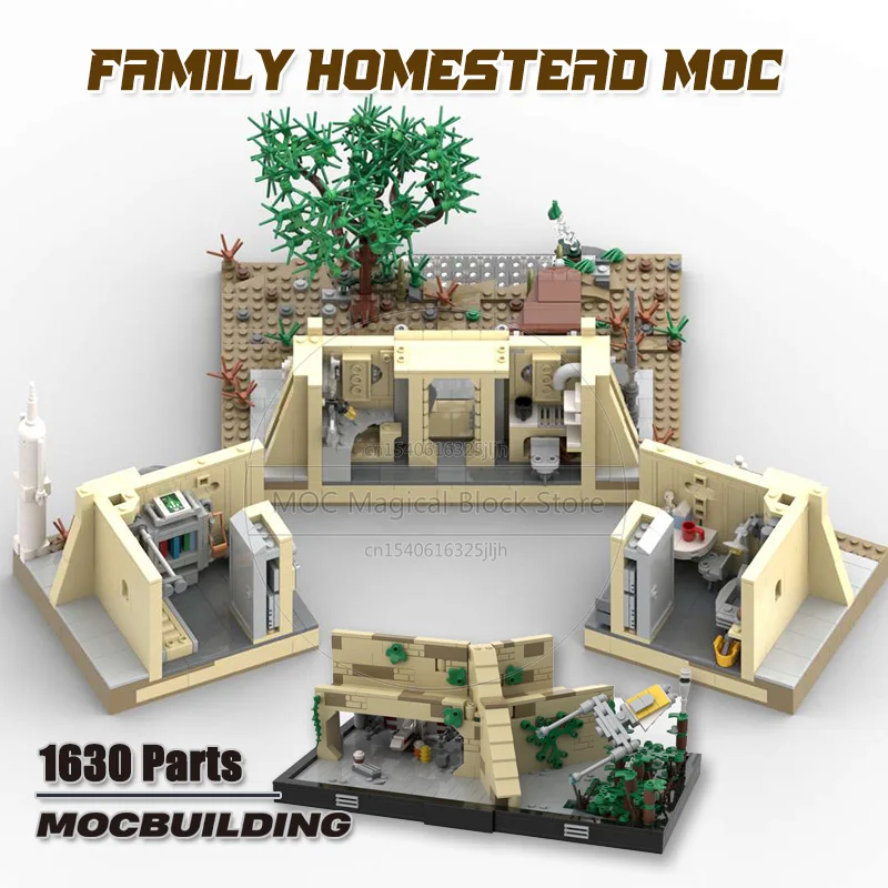 Movie Scene Diorama Moc Building Blocks Family Homestead Display Model Technology Bricks Assembly Collection Toys Xmas Gifts