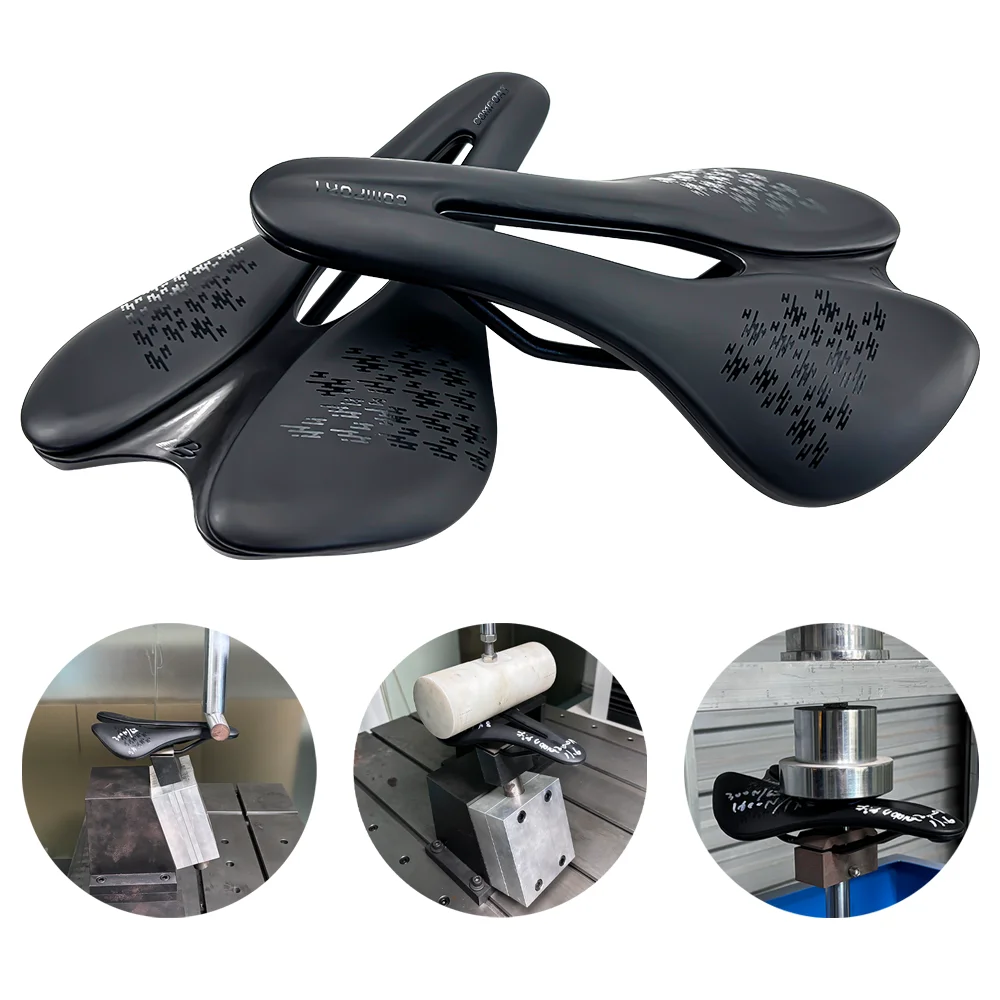 

Urban Road Bikes Comfortable Vacuum Soft Leather Saddle Long Nose Bicycle 3D Printed Seat Cushion Hollow Out 250 x 155/143MM
