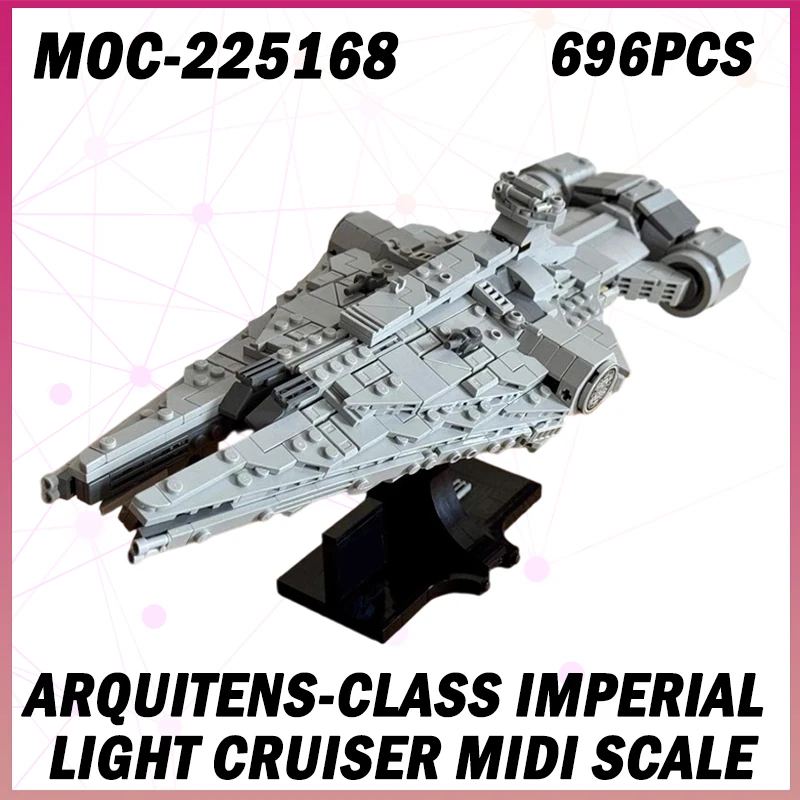 

696 шт. MOC-225168 Arquitens-класс Imperial Light Cruiser в масштабе миди, модель строительного блока, набор кирпичей, креативные подарки для детей, Рождества