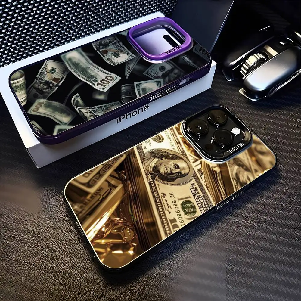 

Graffiti Dollar Banknote Phone Case For iPhone17,16,15,14,13,12,11 Plus,Pro Max Purple Matte Shockproof Cover