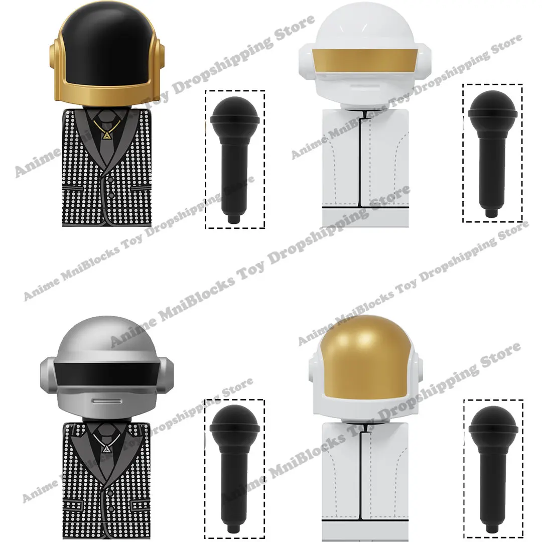 KT1063 Daft Punk bricks dolls Mini Action Toy Figura Assemble toys building blocks Kids Collectible Birthday Gifts