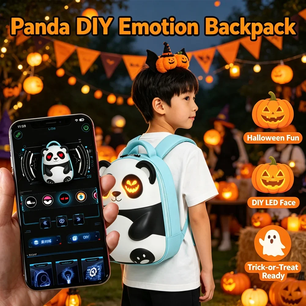 zainetto-impermeabile-e-leggero-per-bambini-zaino-scolastico-a-forma-di-panda-con-luci-led-e-controllo-tramite-app-con-possibilita-di-personalizzare-il-volto-con-emoji-un-regalo-per-bambini-e-bambine