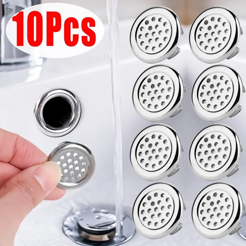 

1/10PCS Wash Basin Overflow Ring Faucet Sink Overflow Cover Bathroom Kitchen Basin Trim Bath Sink Round Hole Hollow Overflow Cap