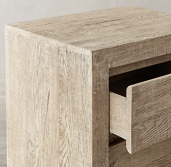 أثاث غرفة نوم داخلية فاخرة من خشب البلوط الصلب وطاولة بجانب السرير بدرجين