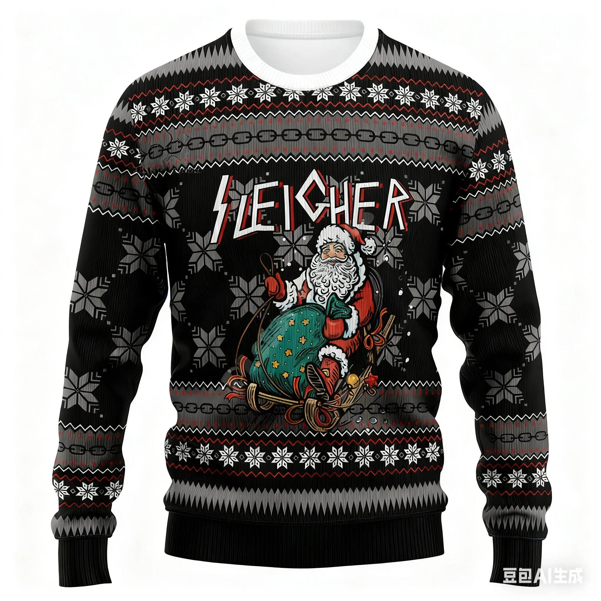 2026 Kerst Kerstman Graffiti Vintage Retro Winter Lelijke Trui 3 Dprint Harajuku Trui Casual Grappige Lange Mouwen