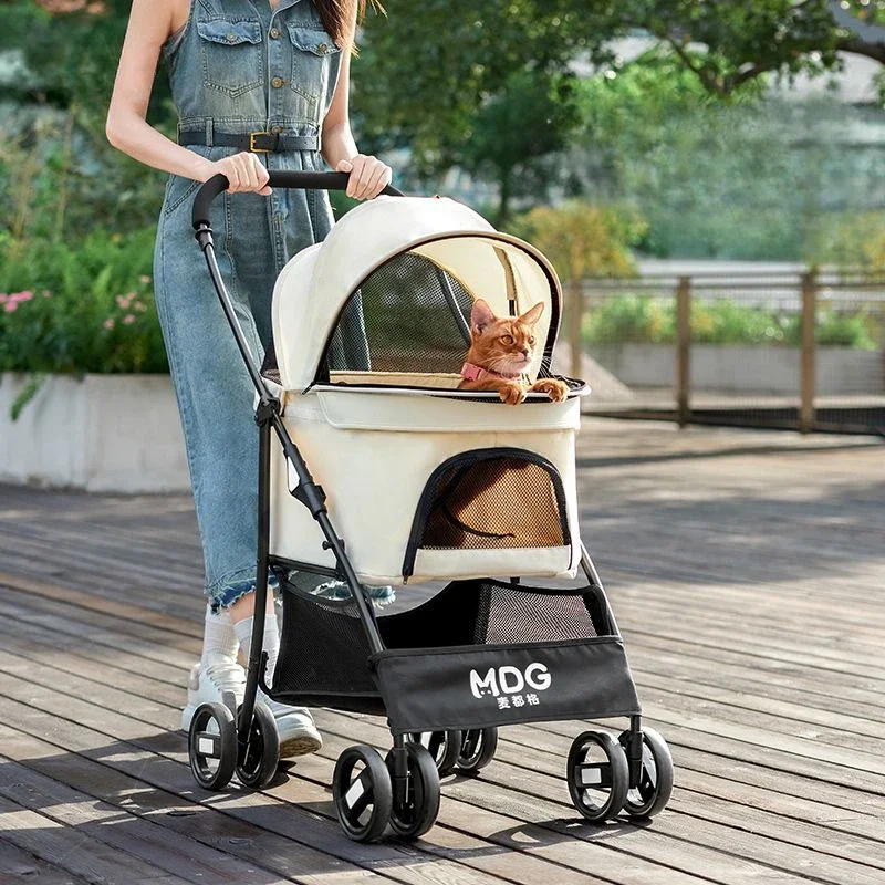 

Detachable and Foldable Pet Stroller Lightweight Pet Stroller for Outdoor Use Multifunctional Carry Basket Pet Special Vehicle