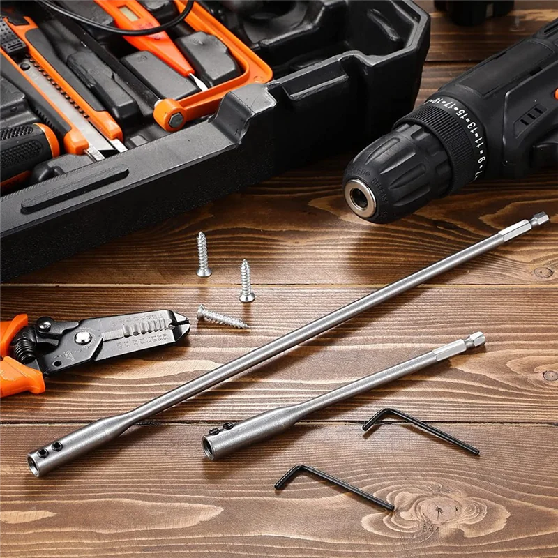 Boorverlenging 6, 12 inch boorset Houten spadebitset met moersleutel voor houten constructieaccessoires (12)