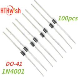 1N4001 Rectifier Diode 1 A 50 V DO-41 Axial 4001 1 amp 50 Volt Electronic Silicon Diodes(Pack of 100Pieces)