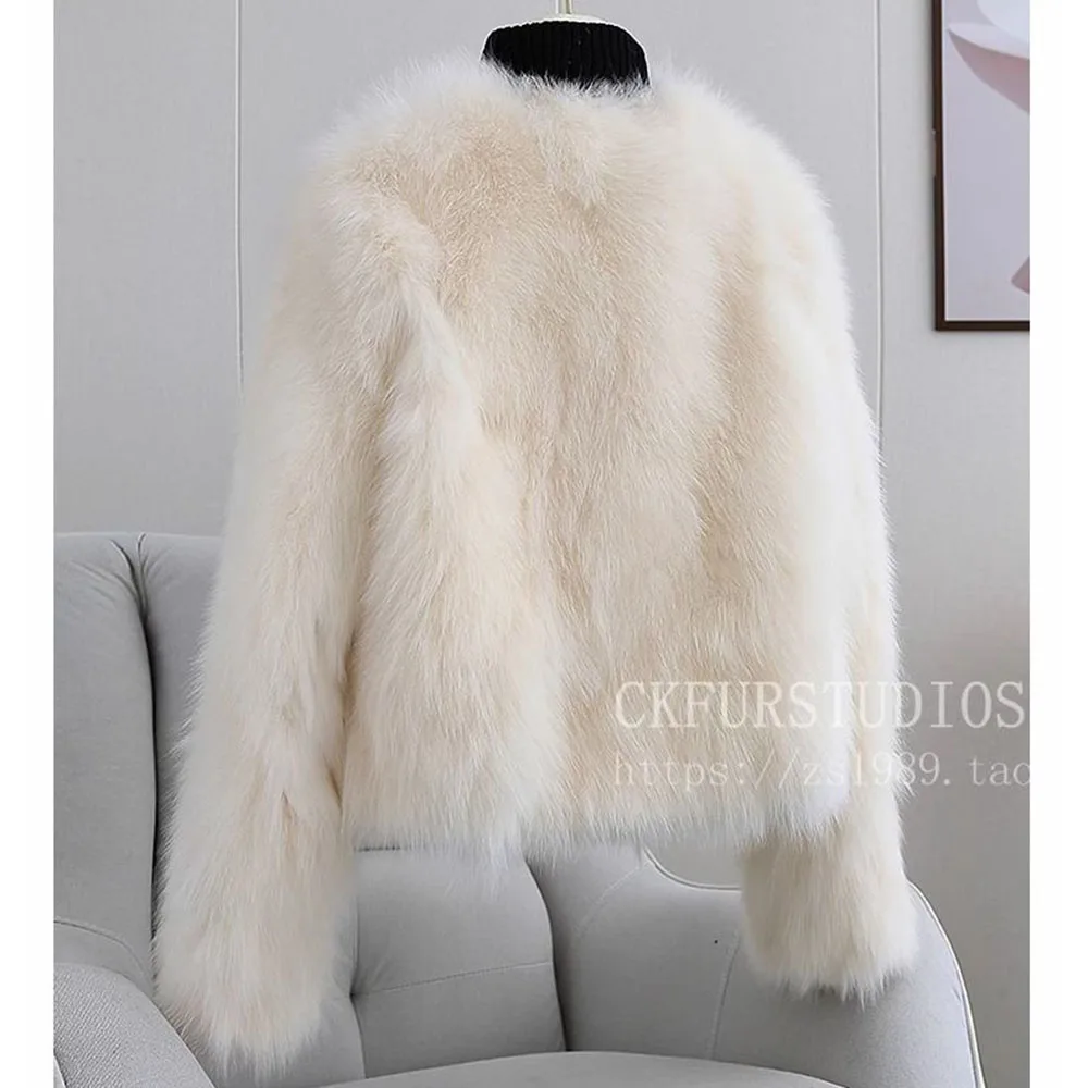 Estilo aristocrático britânico imitação de pele de raposa moda mao mao casaco feminino curto inverno temperamento senhoras casaco quente maré feminina.