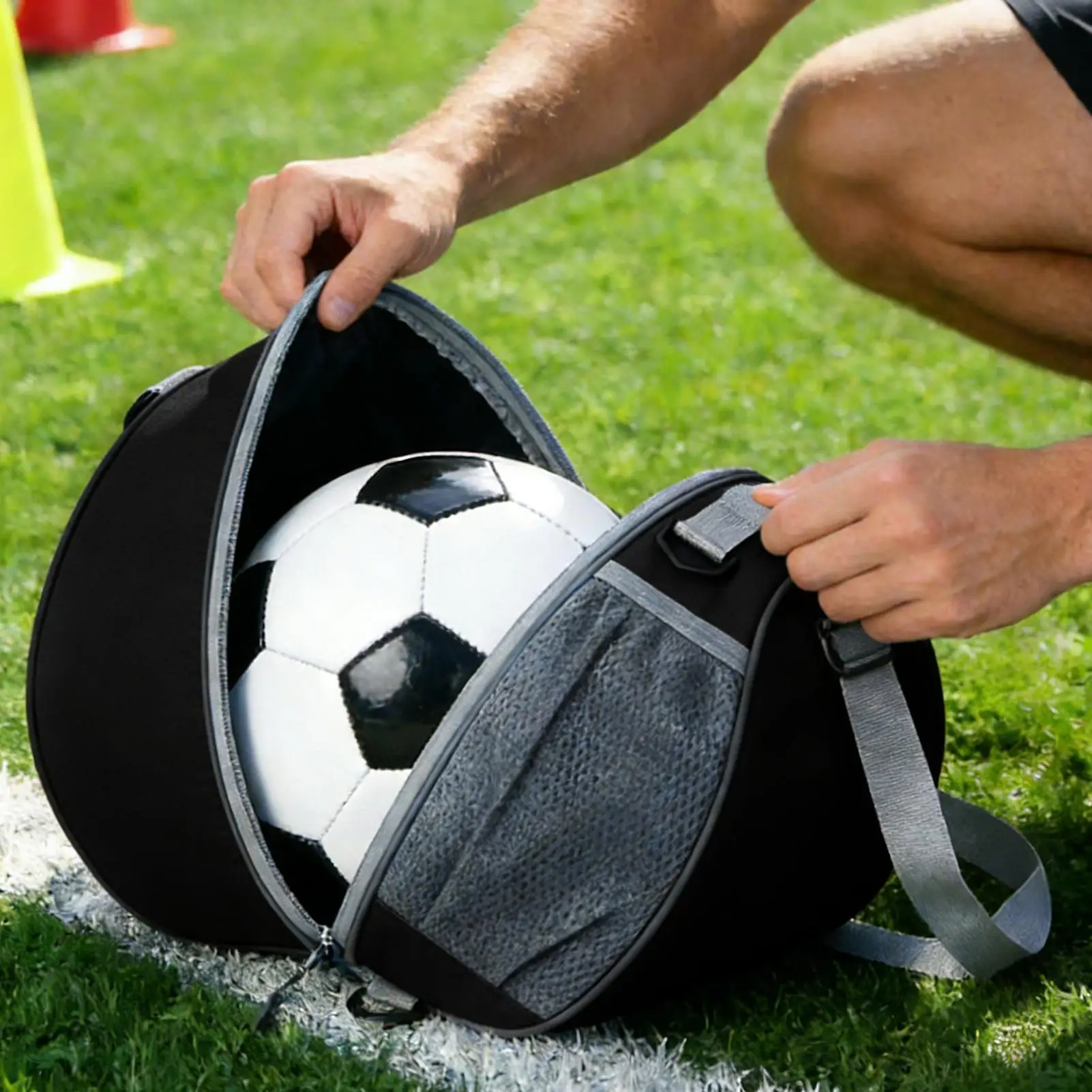 

Football Backpack Adjustable Portable With Side Pocket Kids Sport Backpack Gym Bag For Volleyball Gym Daily Travel School