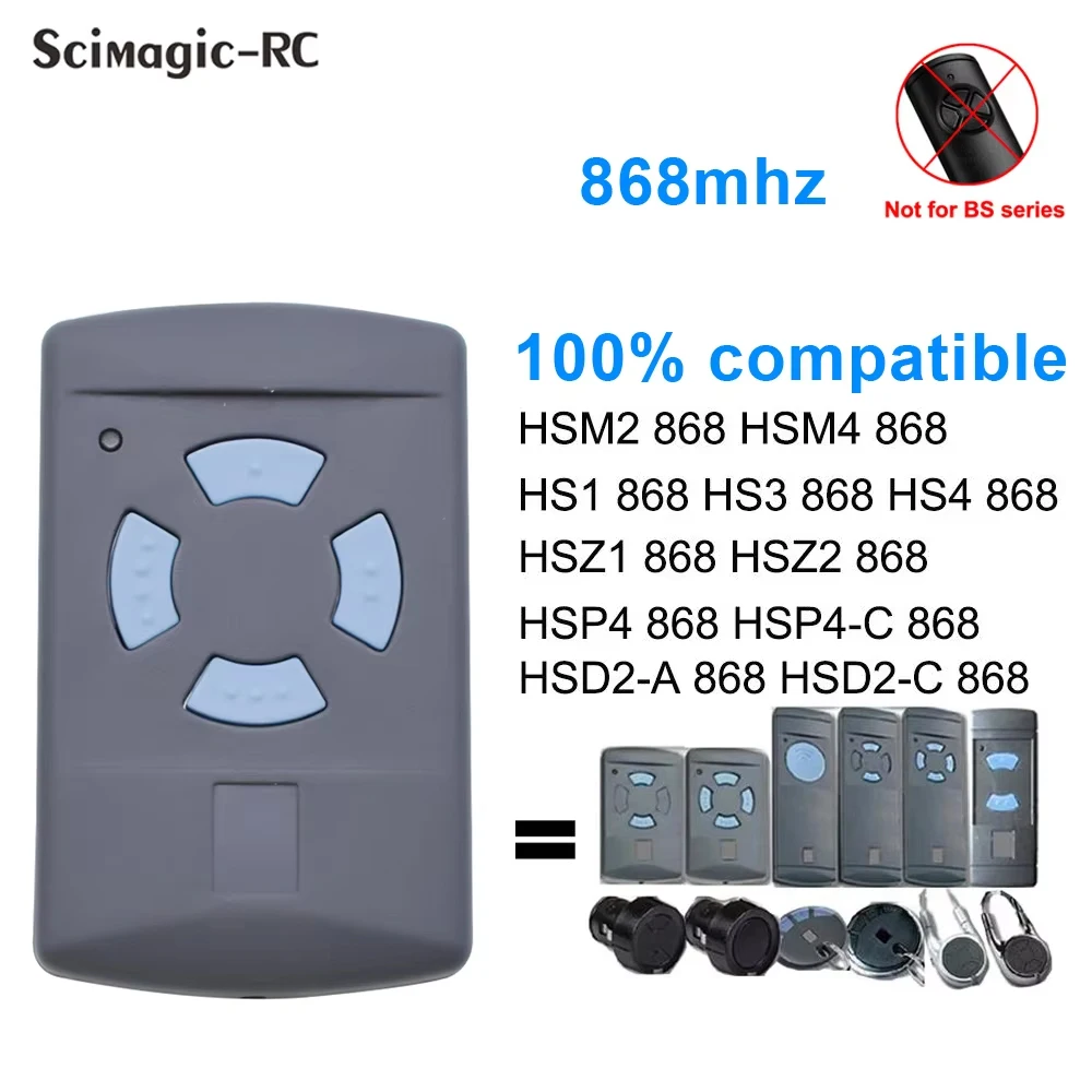 HSM4 868 MHz Garage Door Remote Control For HSM HS HSE 1 2 4 HSM2 HSM4 HSE2 HSE4 HS1 HS2 HS4 Hand-held Transmitter