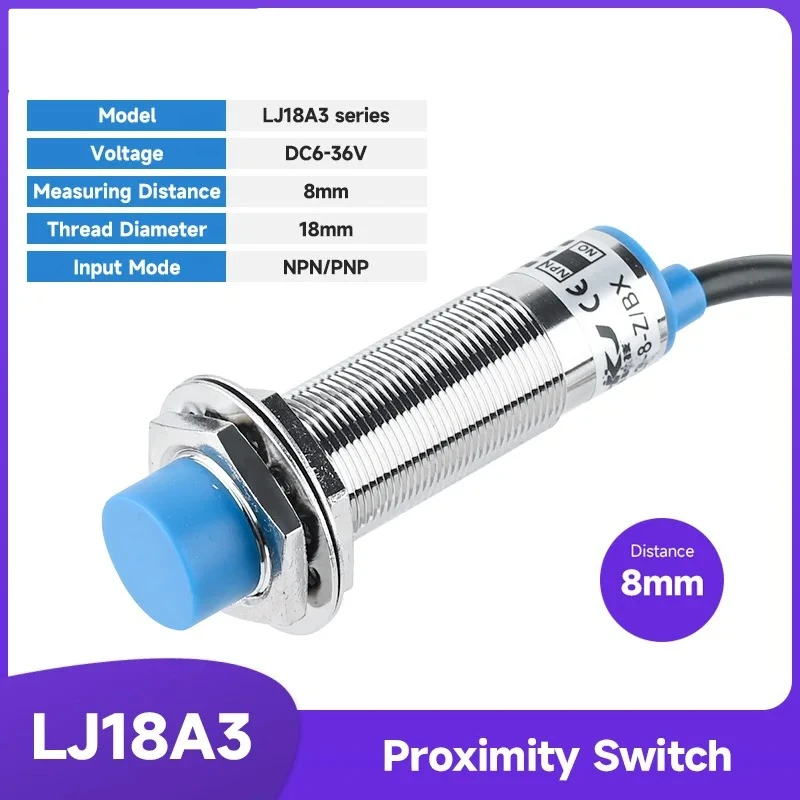 LJ18A3-8-Z/BX BY AX AY Inductive Proximity Switch Sensor Detection Switch NPN/PNP DC 6-36V Approach Sensor 18mm