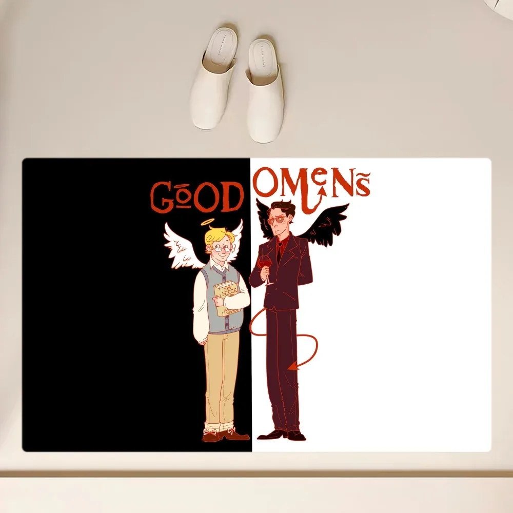 Hot TV Good Omens Floor Mat  Anti-Slip Bathroom Kitchen Bedroom Living Room Entrance Rug Home Decor