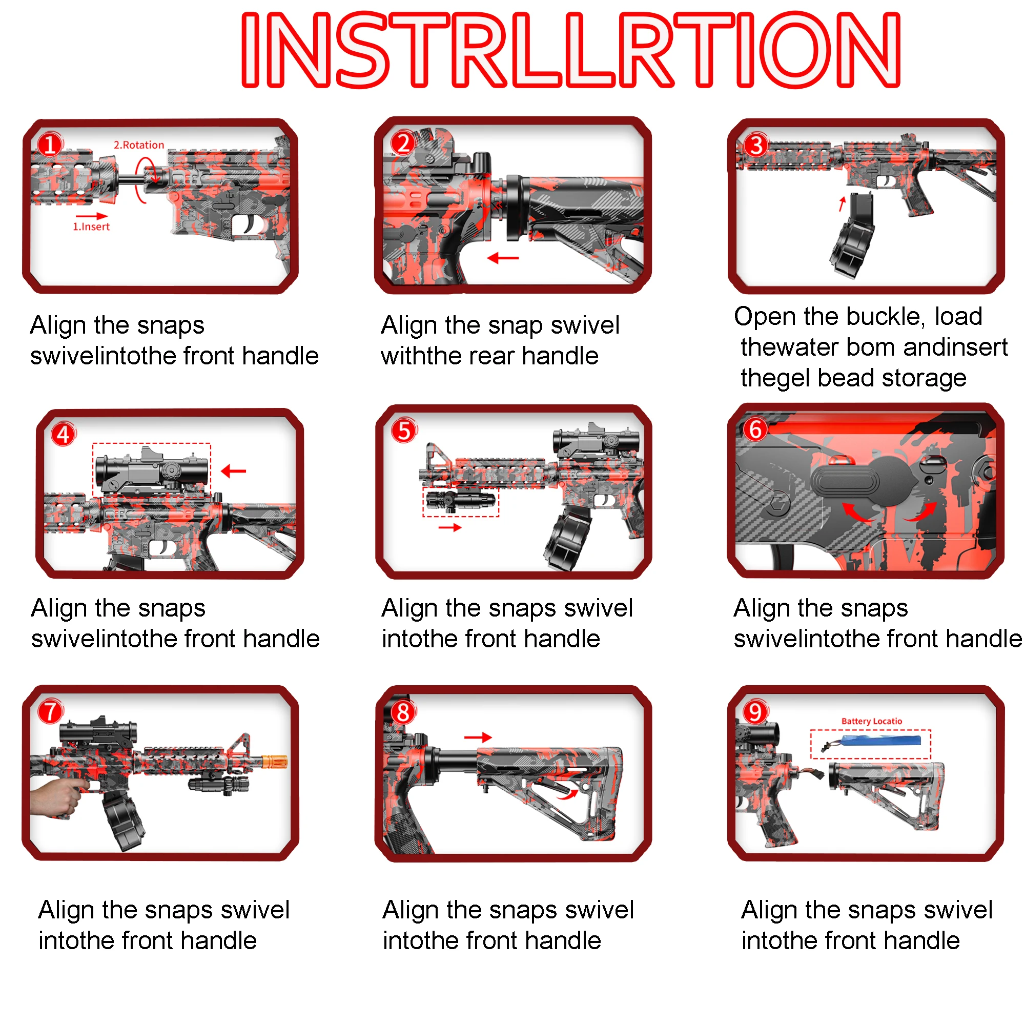 Blaster met drum, automatische dual-mode blaster, voor buitenactiviteiten - perfect voor buitenteamspellen en kerstcadeaus