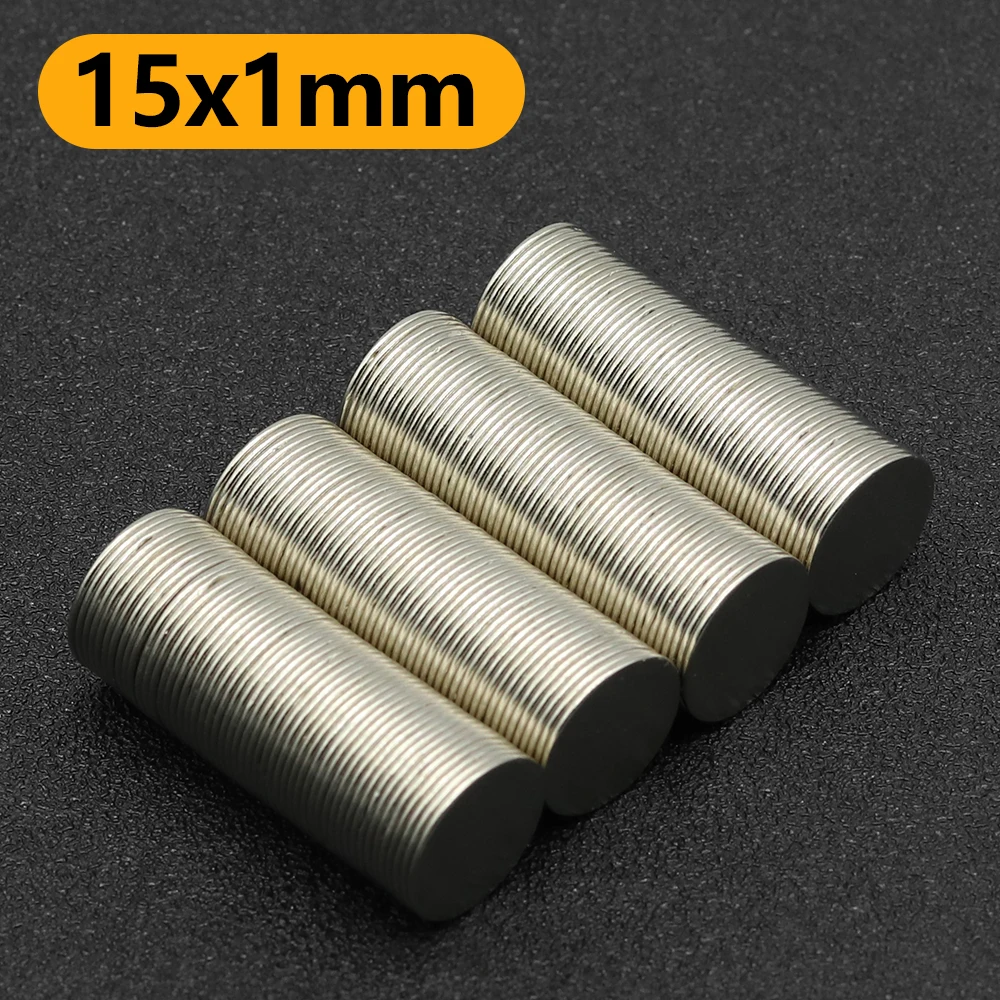15x1mm N35 NdFeB Round Neodymium Magnet Super Strong Permanent Powerful Magnets Refrigerator DIY Craft Multi‑Purpose Magnetic