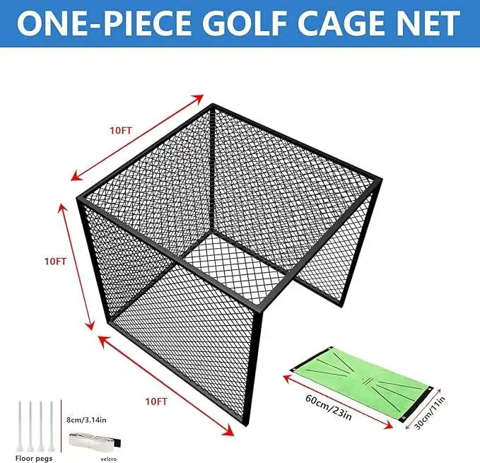 Сеть для занятий гольфом, игровая система для игры на открытом воздухе, система для гольфа 9,8 фута * 9,8 фута * 9,8 фута, сетка для практики, зеленая большая тренировочная сетка