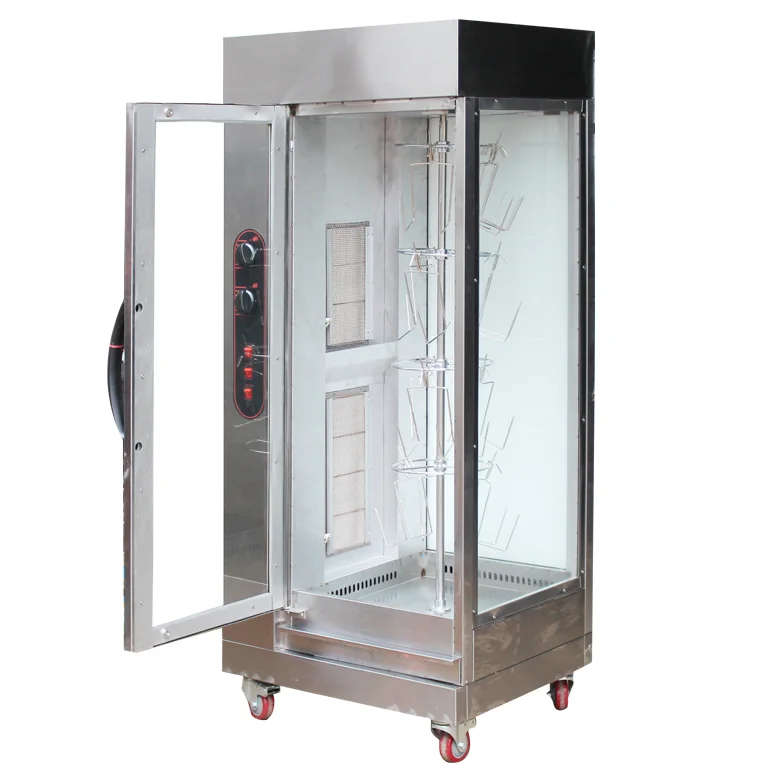 Professional Gas Vertical Rotary Duck Roasting Oven / Chicken Grill Machine / Rotisserie Chicken Machine 65x50x158cm 40W for