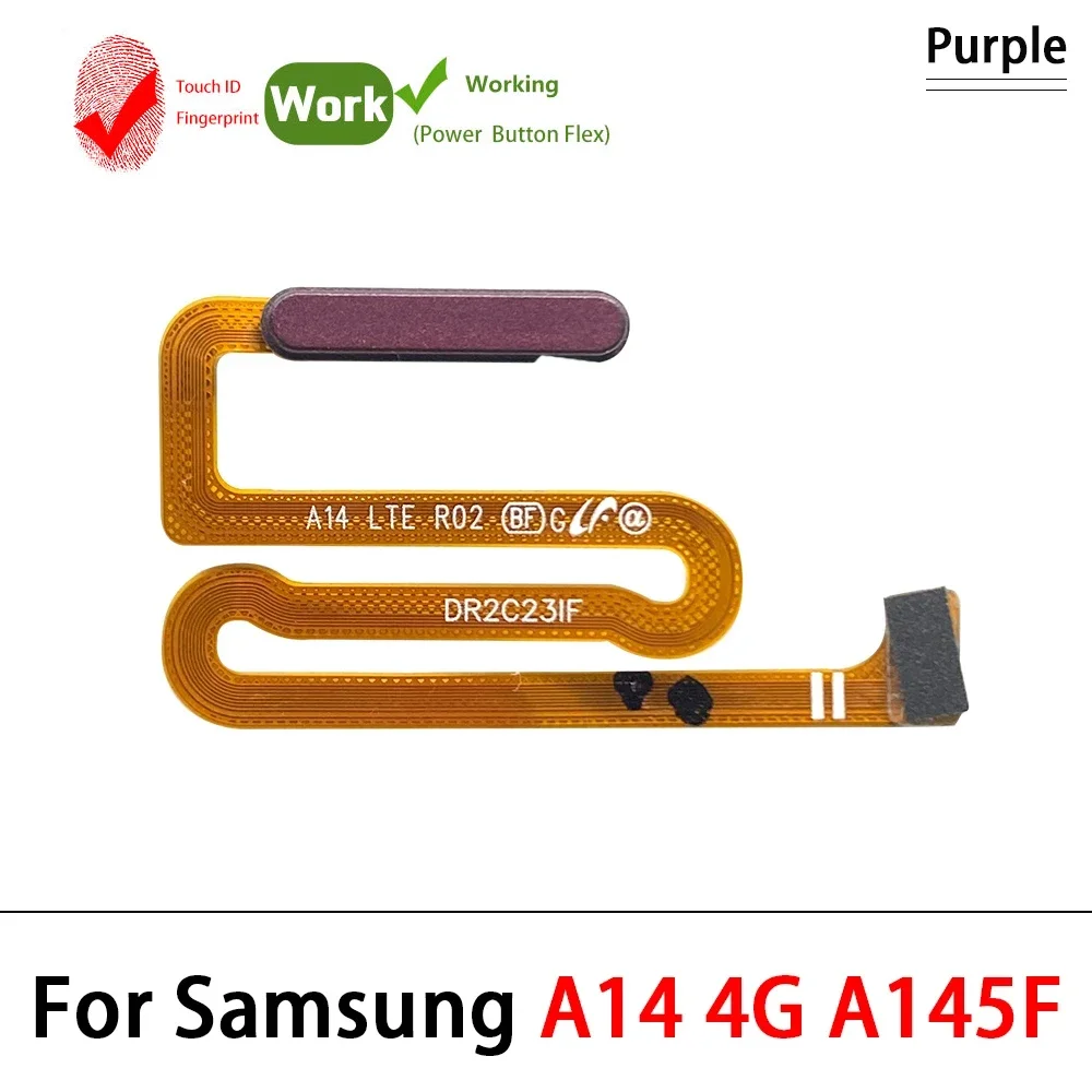 Fingerprint Scanner Flex For Samsung A14 4G A145F A145P / A14 5G A146F A146P Home Button Menu Return Key Sensor Flex Cable