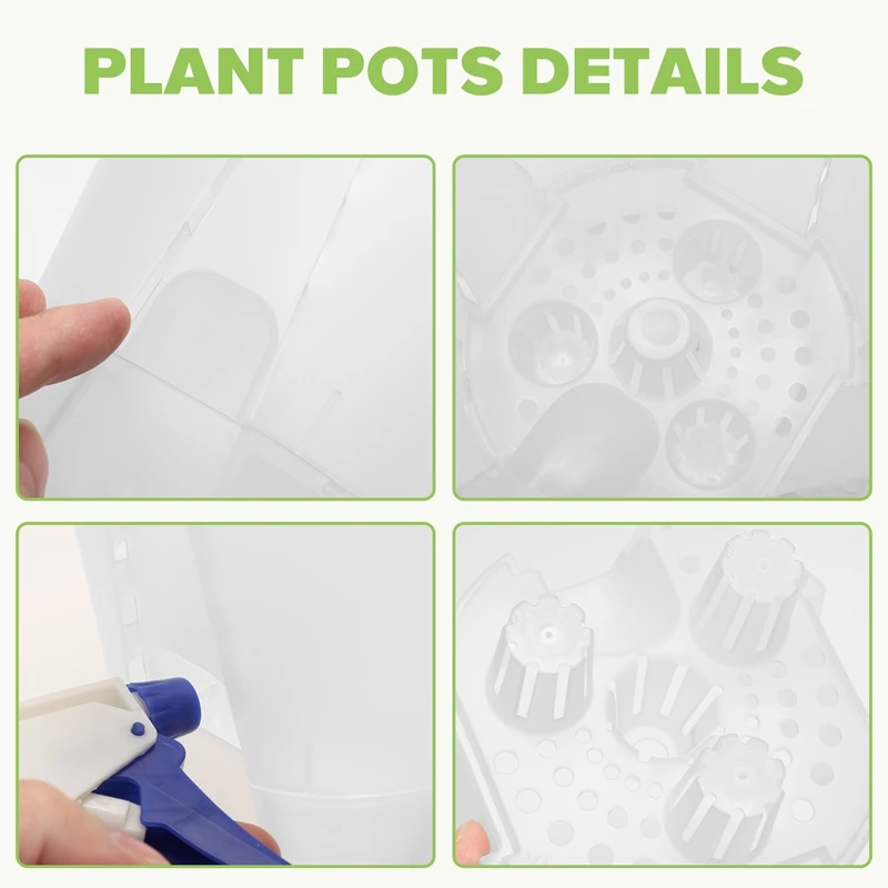 

6-дюймовые прозрачные пластиковые горшки для растений, пластиковые садовые горшки, 5 шт. в упаковке с глубоким воспоминанием-AT35