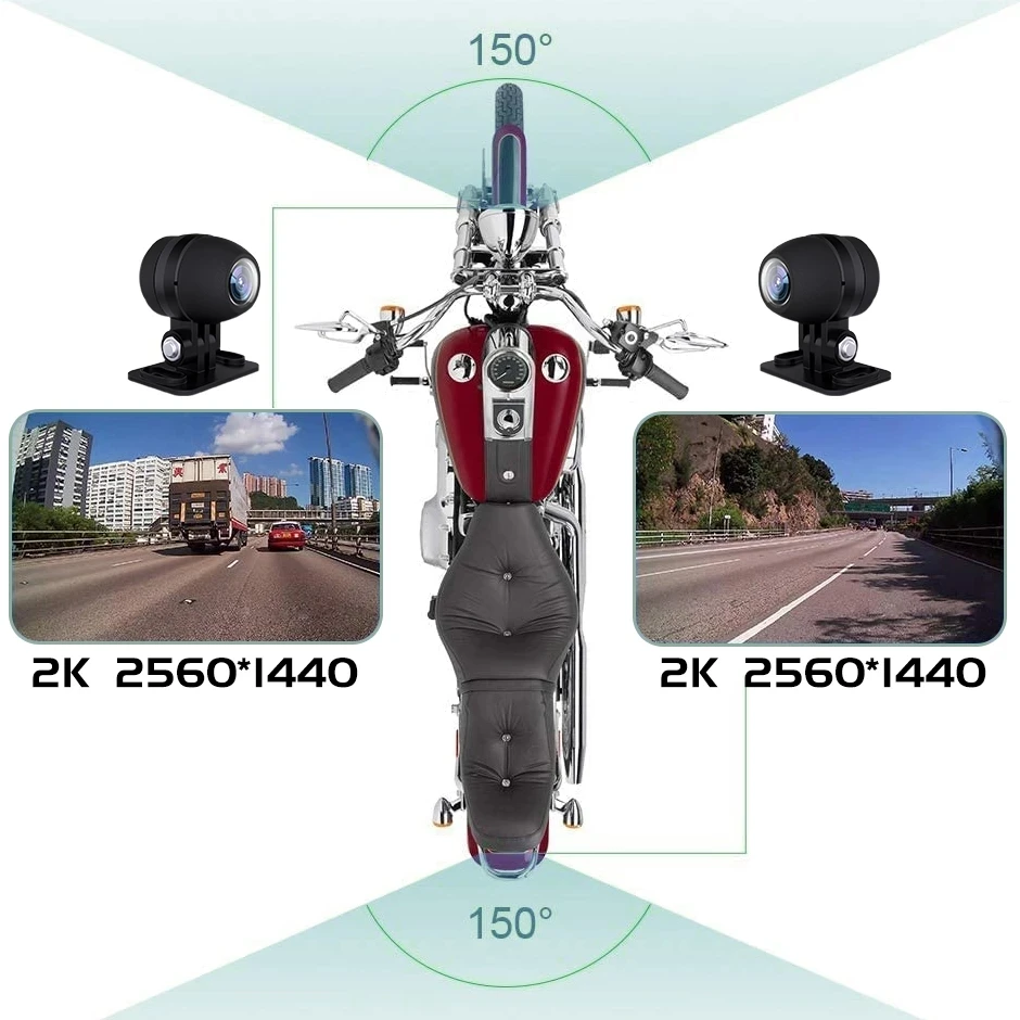 2K 2560*1440P Motorcycle Dash Cam 3\