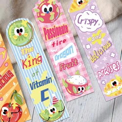 Marcapáginas colorido para alimentos y frutas, marcador de página portátil fragante, marcadores de papel, papelería Kawaii, suministros escolares, regalos para niños, 30 piezas