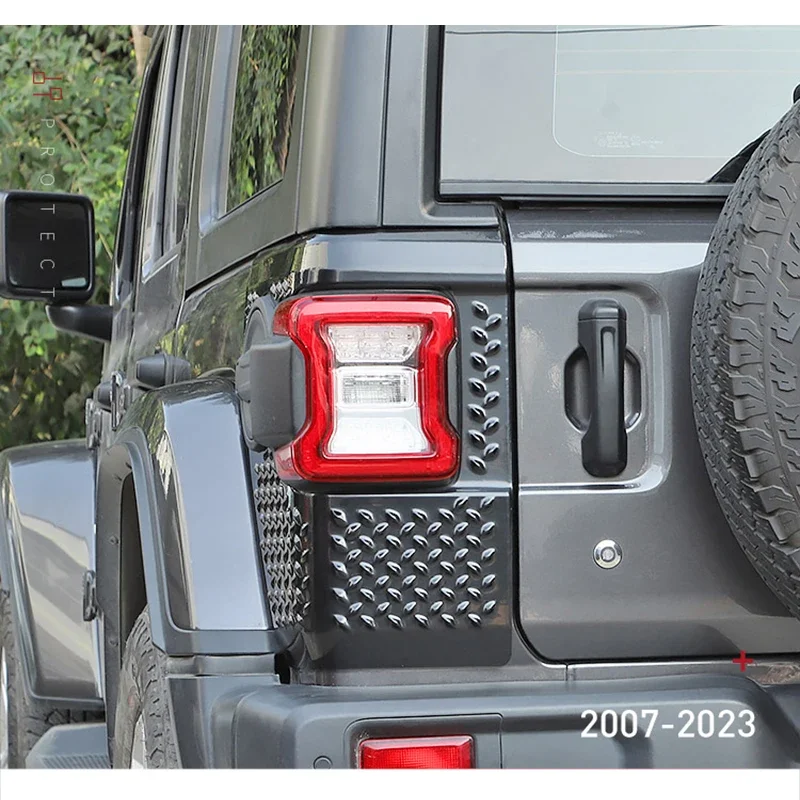 Cubierta de luz trasera de coche, embellecedores de esquina de cejas de rueda para jeep wrangler jl jk 2007-2023, kit de decoración, pieza modificada para automóvil