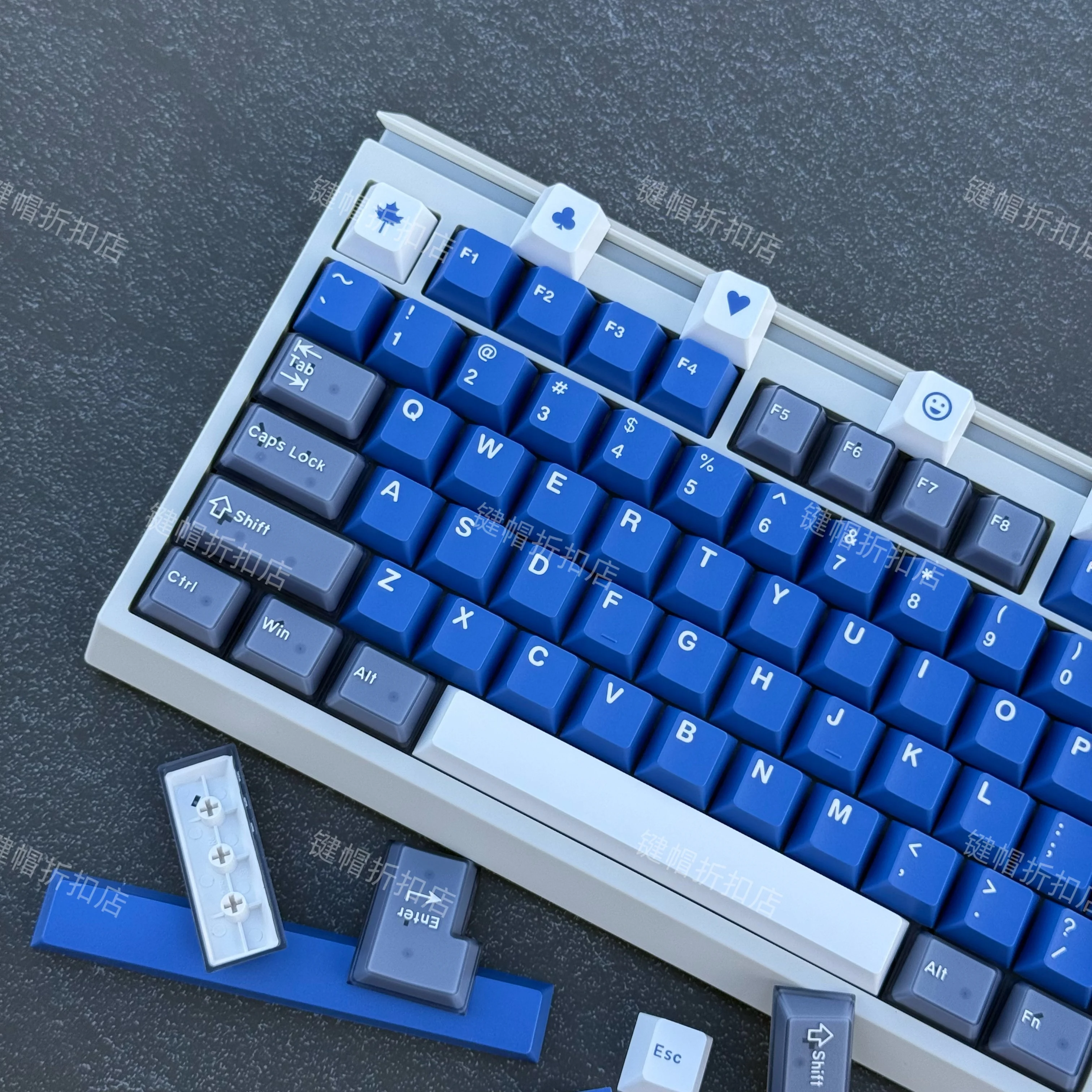 

Wooting Samurai Blue Semi-transparent Keycaps 163 Keys Small Full Set Big Leaf CHERRY Height ABS + PC Keycaps