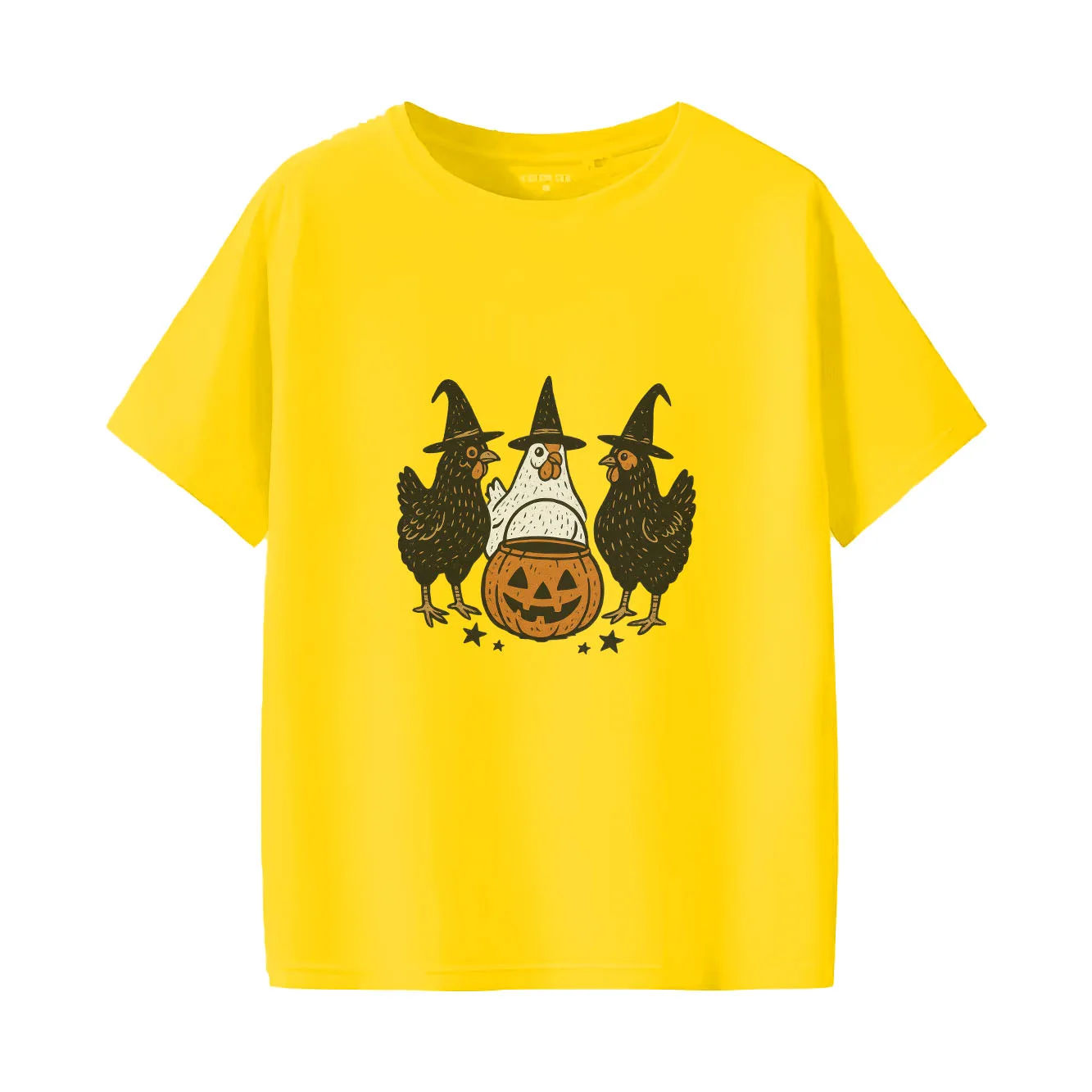 تي شيرت نسائي عصري ومتعدد الاستخدامات بطباعة الهالوين ذو شعبية كبيرة ورقبة دائرية وأكمام قصيرة