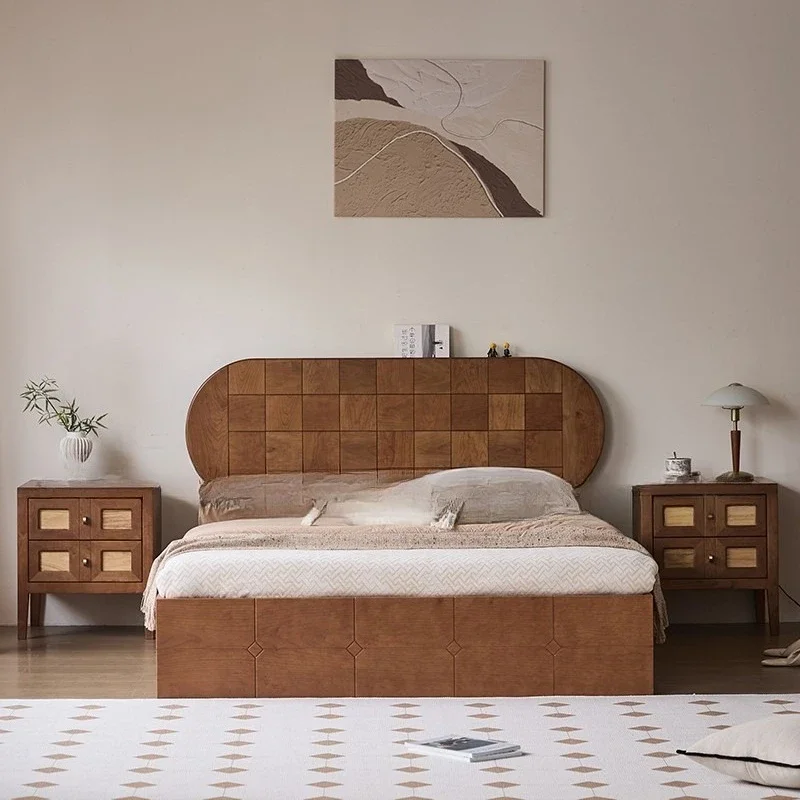 cherry wood solid w ood drawer air pressure high box storage household antique small apartment large bed