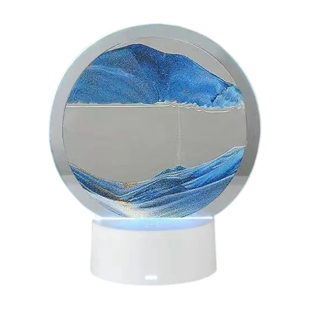 Hourglass Style Sand Flow Lamp with Soft Glow Light for Bedroom Night Light or Living Room Centerpiece Display