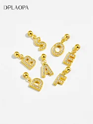 DPLAOPA-Colgante de Plata de Ley 925 con letras personalizadas, abalorio de A-Z, cuentas del alfabeto, fabricación de cadena Universal, collar y gargantilla