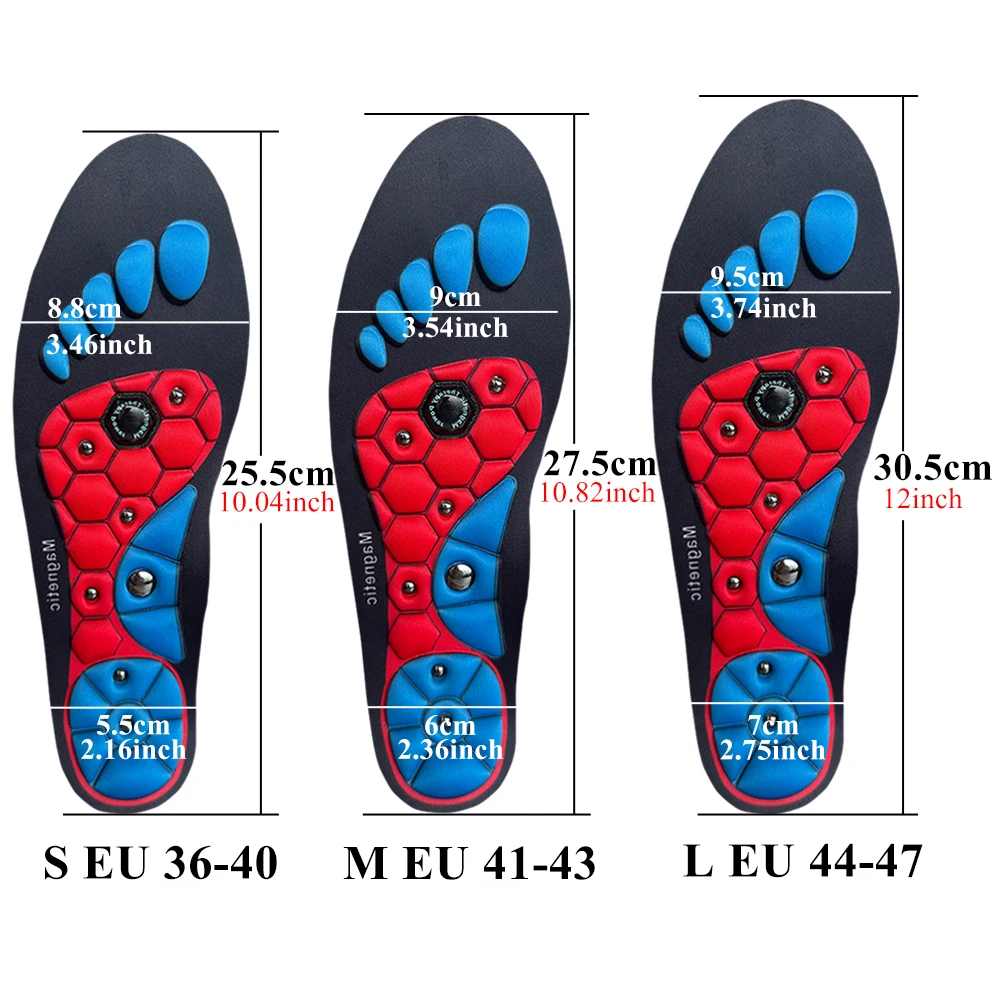 1 Pair Magnetic Therapy Foot Acupressure Insole Reflexology Pain Relief Health Massager Arch Support Shoes Soles Comfort Inserts