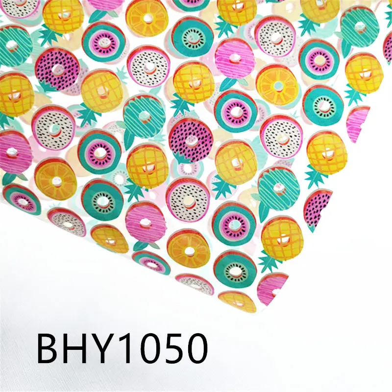 20*33CM A4 fruit print transparent jelly sheet UV Synthetic Leather Fabric for DIY Earring Hair Bows Crafts