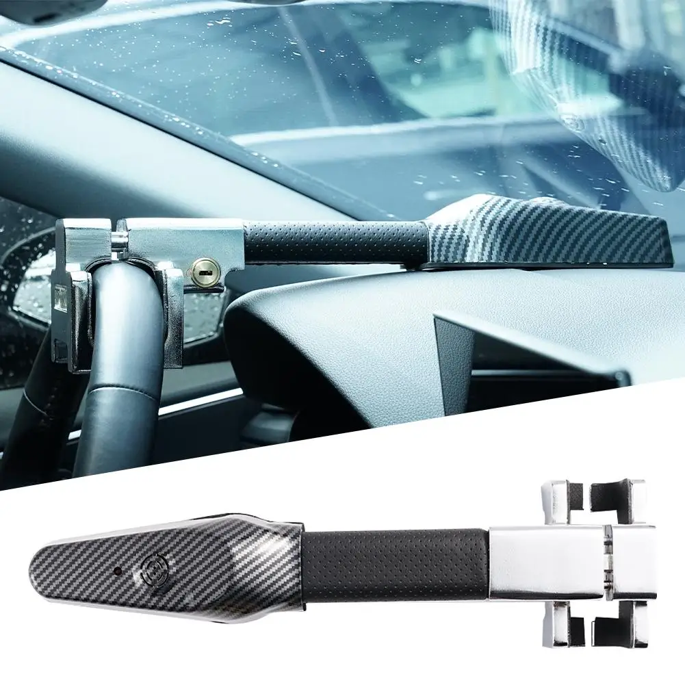 

Car Steering Wheel Lock Universal Security Car Anti Safety Alarm Protection Theft Retractable Anti Lock T-Locks Theft B4H6