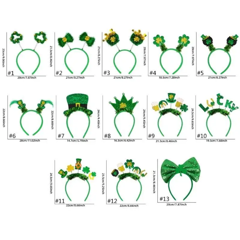 652f 아일랜드 샴록 헤드 밴드 다중 유형 생 패트릭스 데이 헤드 밴드 성인