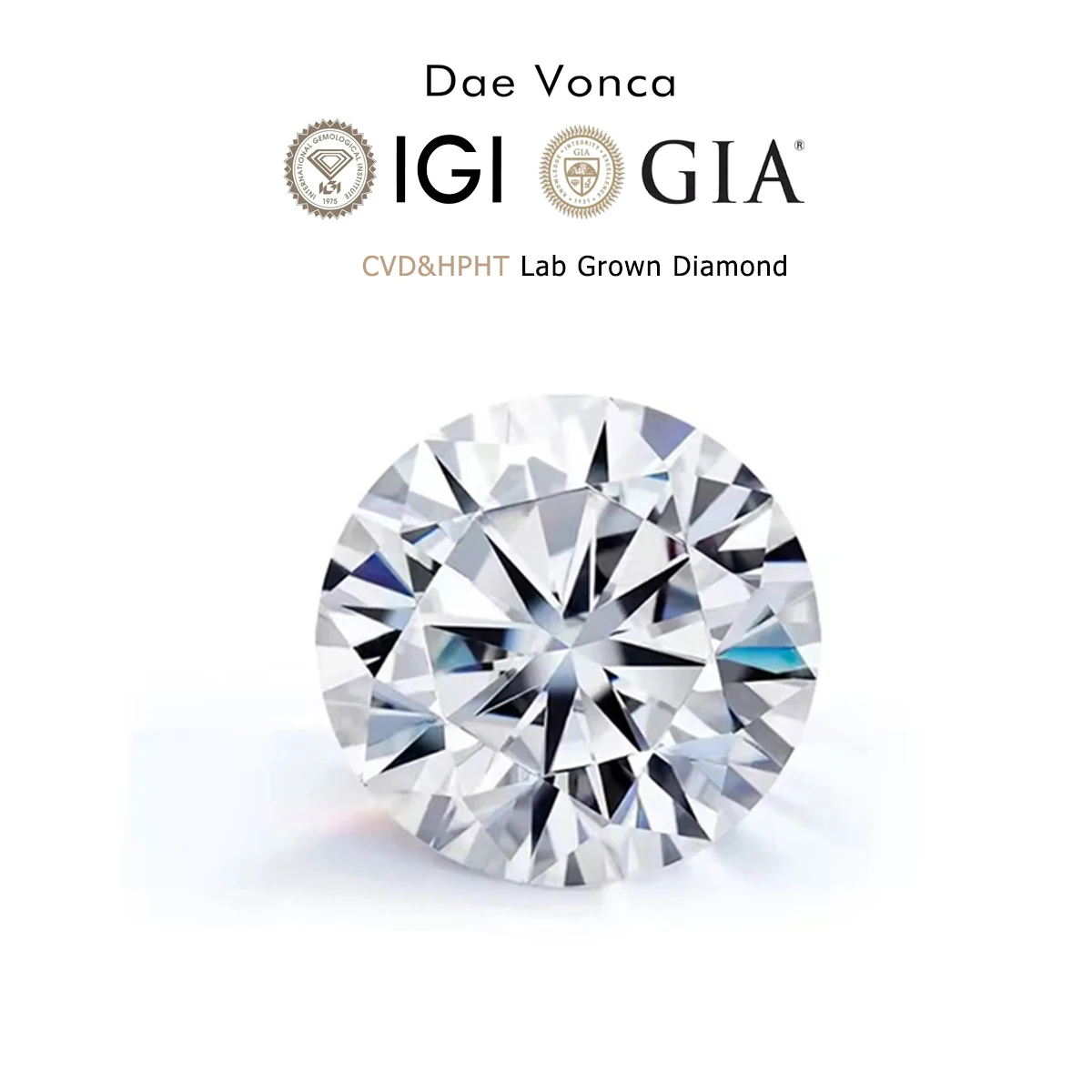 Ronde Cut Lab-Grown Diamond GIA Certificaat DEF 0.5-2.0ct Losse Diamanten Bruiloft Oorbellen voor Vrouwen mannen Engagement Sieraden