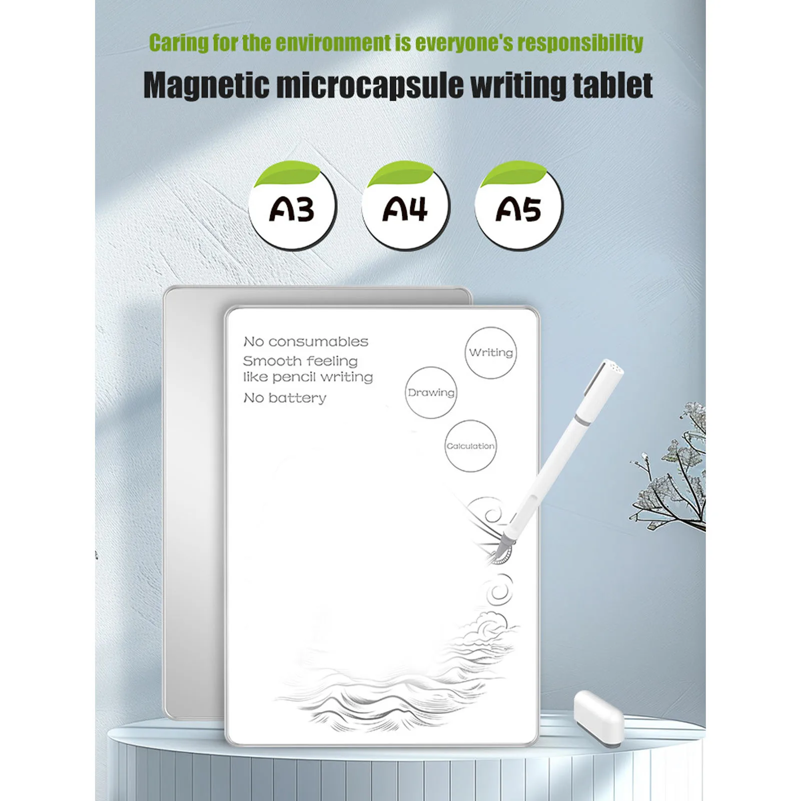 LCD Writing Tablet Eye  Aluminum Alloy Magnetic Drawing Pad for Student Workers Magnetic Drawing Board