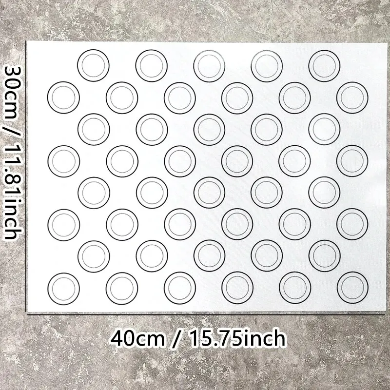 1PC Silicone Baking Mat for Oven, Baking Macarons Cookies, Reusable Nonstick & Easy to Clean, 40cm/15.75 X 30cm/11.75inch, White