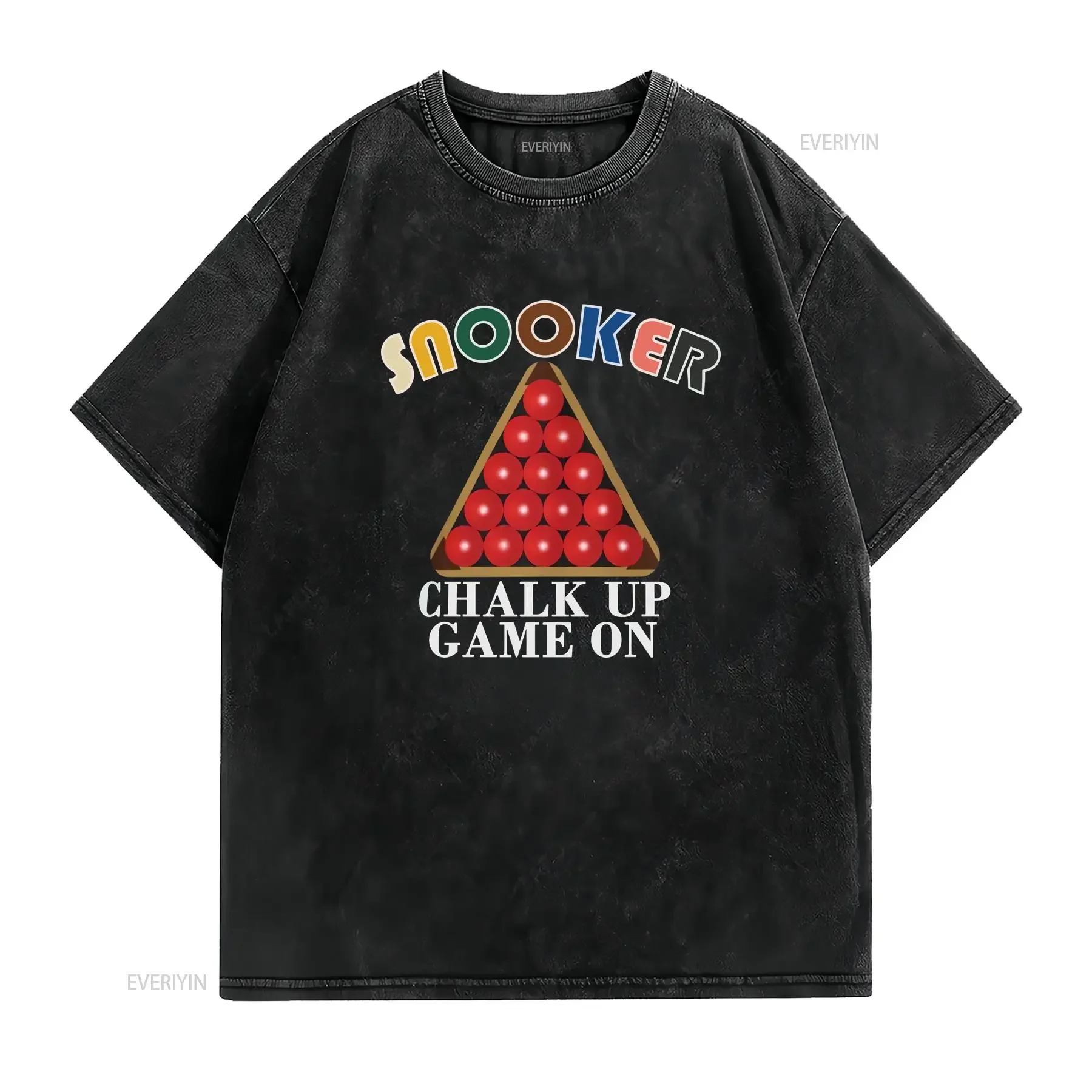 Snooker T shirt Chalk Up Game On Slogan Frame of Red Balls Cue Sports Fan Supporter vintage Washed graphic Slightly Breathable