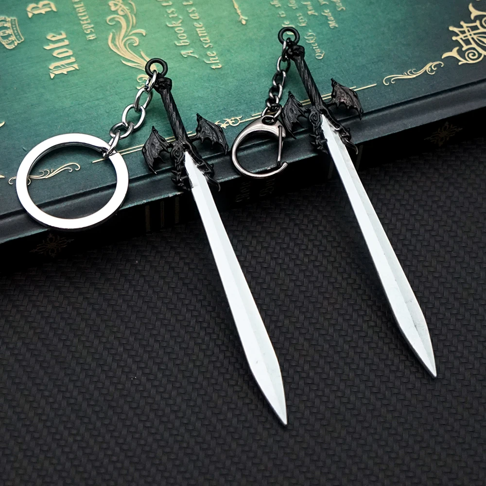 DMC Keychain Dante Sword Alastor Key Chain Pendant Keychains for Men Game Accessories Bag Car Key Ring Jewelry Llaveros