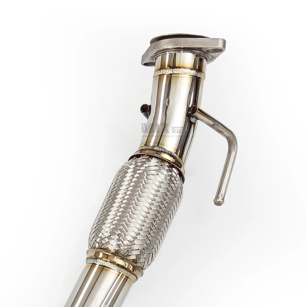 النازل لفورد فوكس MK2 1.8 2.0 2005-2009 عالية الأداء العادم الفولاذ المقاوم للصدأ نظام العادم catless النازل #2