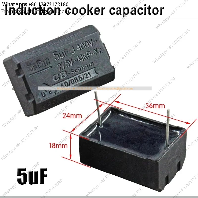 Induction Cooker Capacitor 5uF 275V 400V MKP-X2 Film Capacitor High Voltage Spare Parts Replacement Parts